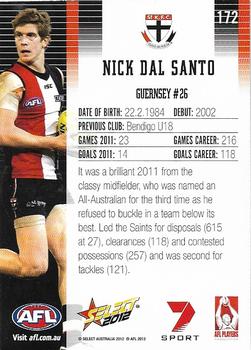 2012 Select AFL Champions #172 Nick Dal Santo Back